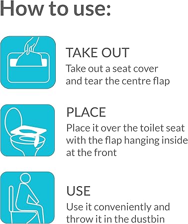 Instructions for using a seat cover with icons and text on a white background