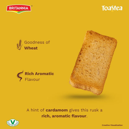 BRITANNIA Toastea Suji Rusk | Biscotte De Semoule - Crispy Tea Time Snack - Crispy Crunchy Toast Pack(1.22kg)