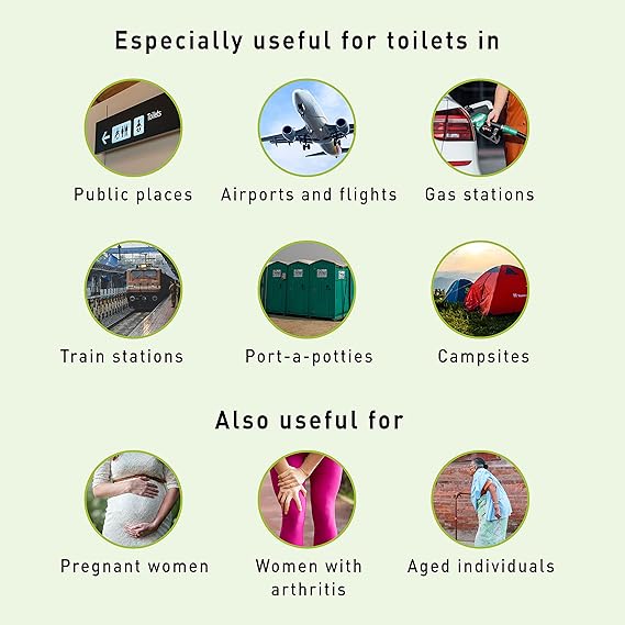 Uses and benefits of a product for various situations on a light green background