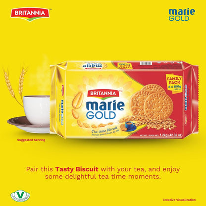 Britannia Marie Gold Cookies (600g) | Crispy Tea Time Snack - Delicious Grocery Cookies (Pack of 1)
