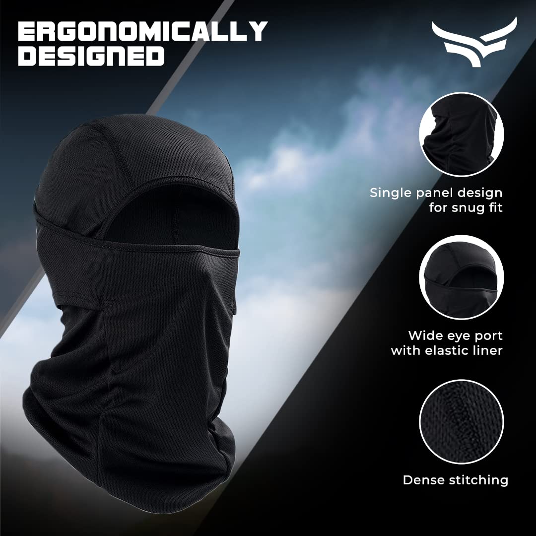 XTRIM Face Mask for Men and Women, Balaclava for Bike Riding, UV-Protected Full Face Mask, Breathable Helmet Liner, Sweat Absorbing, Odour-Free, Sun & Dust Protection