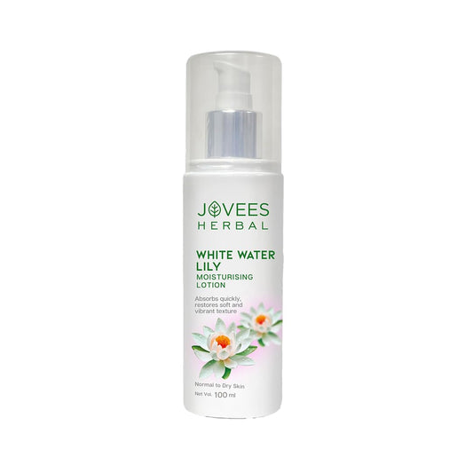 Jovees White Water Lily Moisturizing Lotion (100ml) For Normal to Dry Skin | Lightweight, Non - Sticky, Optimum Moisturization | Aloe Vera Juice | Strawberry Extract | 100% Natural