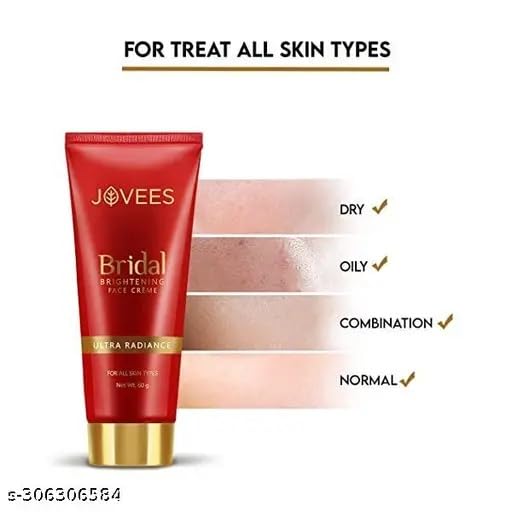 Jovees Herbal Bridal Face Cream (60gm) For Natural Glow and Brightness | Ultra Radiance, Hydrated and Flawless Skin | Daily Use | Paraben and Alcohol Free | Turmeric | Papaya | For All Skin Types