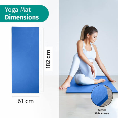 Yogarise Anti-Skid Yoga Mat with Carry Bag & Strap For Home Gym & Outdoor Workout, Water-Resistant, Soft, Easy to Fold