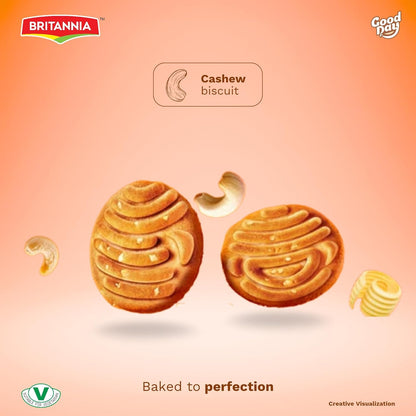 Britannia Good Day Cashew Cookies Family Pack 21.2oz (600g) | Breakfast & Tea Time Snacks - Delicious Grocery Cookies (Pack of 1)