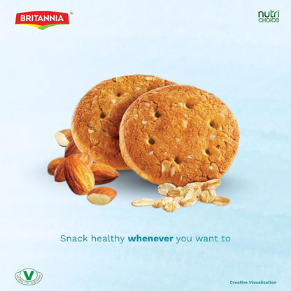 Britannia NutriChoice Almond Oats & Milk Biscuits Family Pack (6X75g)