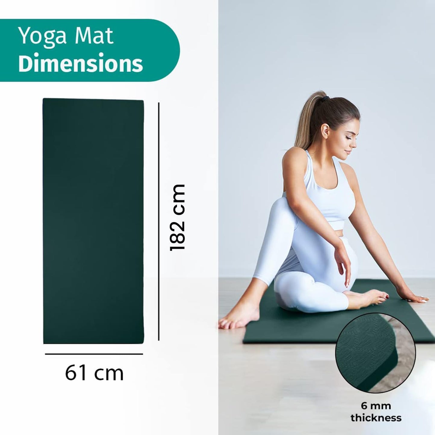 Yogarise Anti-Skid Yoga Mat with Carry Bag & Strap For Home Gym & Outdoor Workout, Water-Resistant, Soft, Easy to Fold