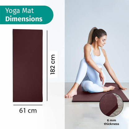 Yogarise Anti-Skid Yoga Mat with Carry Bag & Strap For Home Gym & Outdoor Workout, Water-Resistant, Soft, Easy to Fold
