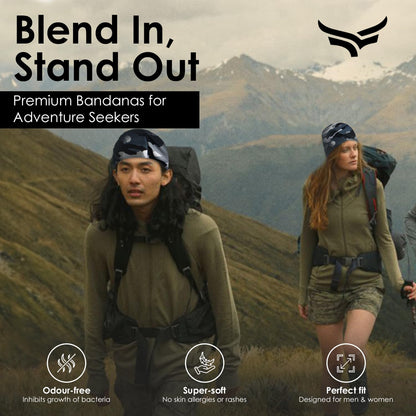 XTRIM Bamboo Bandana Face Mask for Dust & Sun Protection for Men & Women, Face Cover for Multipurpose, 100% Organic, Breathable, Odour-Free, Comfort Fit, Thermoregulatory Fabric