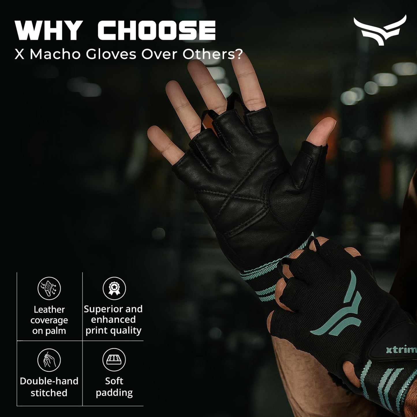 XTRIM Biking Gloves for Men and Women Motorcycle Gloves for Men, Moisture-Absorbent Fabric, Reinforced Knuckles for Impact Protection