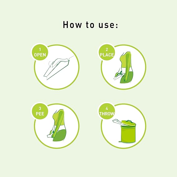 Instructions on how to use a green product with icons and text on a light green background