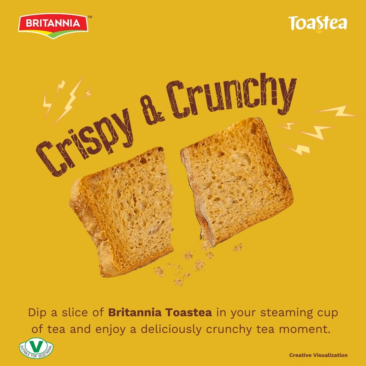 BRITANNIA Toastea Suji Rusk | Biscotte De Semoule - Crispy Tea Time Snack - Crispy Crunchy Toast Pack(1.22kg)