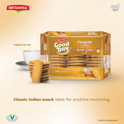Britannia Punjabi Cookies Traditional Indian Spiced Biscuits | Crispy & Flavorful Snack Perfect for Tea Time (620g)