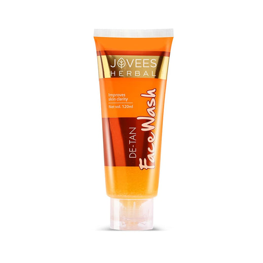 Jovees De-tan Face Wash (120ml) Tan Removal, Brightening and Glowing Skin | 100% Natural | Exfoliating and Clarifying | Aloe Vera Green Tea Leaf | Anti - Ageing | For Women & Men