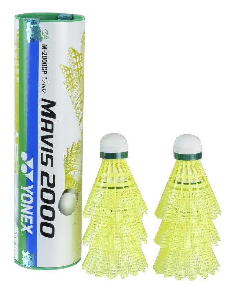 YONEX Mavis 2000 Nylon Tournament Shuttle-Yellow (1/2 dozen)