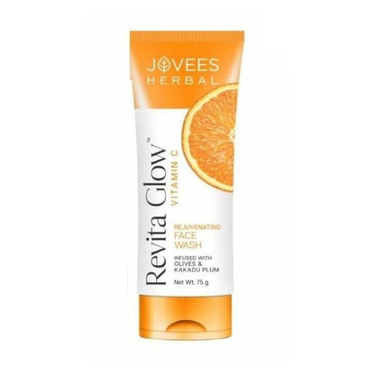 Jovees Herbal Vitamin C Face Wash (75gm) Revita Glow | Vitamin C Rejuvenating Facewash | Lightening | Brightening | Anti - Ageing | Infused with Kakadu Plum and Olives | All Skin Types
