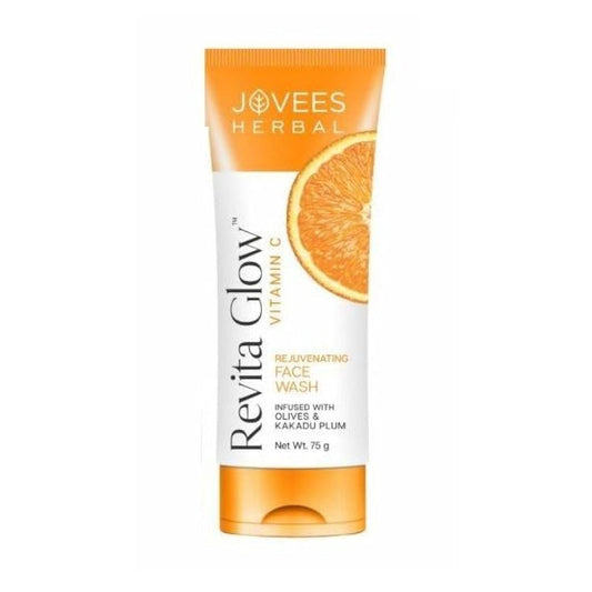 Jovees Herbal Vitamin C Face Wash (75gm) Revita Glow | Vitamin C Rejuvenating Facewash | Lightening | Brightening | Anti - Ageing | Infused with Kakadu Plum and Olives | All Skin Types