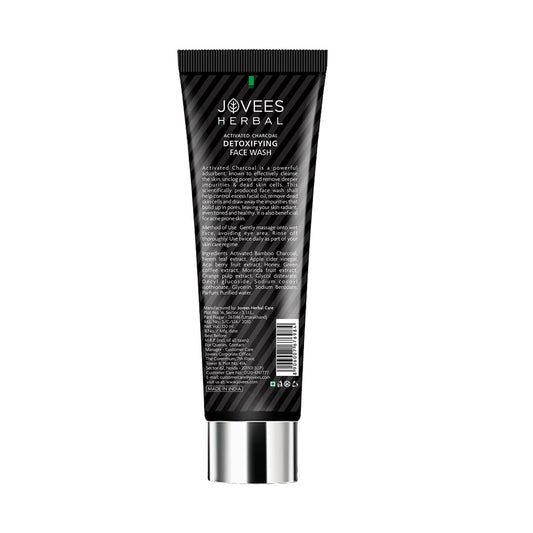 Jovees Activated Charcoal Detoxifying Face Wash (120ml) Anti Pollution | Deep Pore Cleansing | Oil Control | Removes Dirt & Impurities | Smooth Suitable for Acne Prone Skin | All Skin Types