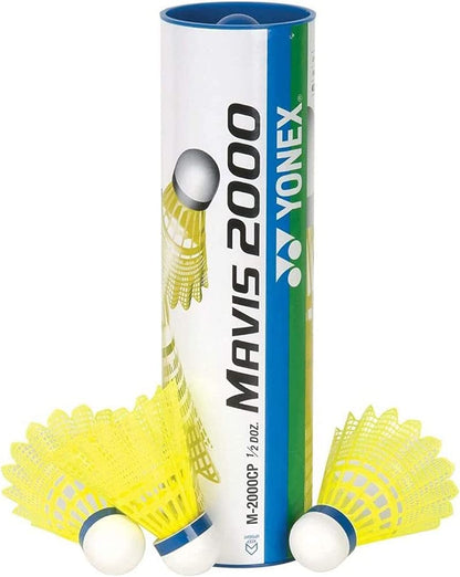 YONEX Mavis 2000 Nylon Tournament Shuttle-Yellow (1/2 dozen)