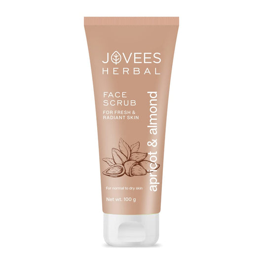 Jovees Apricot & Almond Face Scrub with Almond (100gm) Apricot & Wheatgerm Oil | Gently Removes | Dead Skin Cells | Reduces Pigmentation | For Normal & Dry Skin