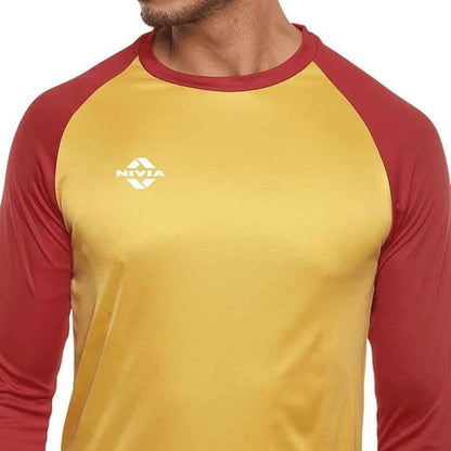 Nivia Destroyer Football Jersey Set for Men Full Sleeve (Large, Yellow/Red) | 5088L4