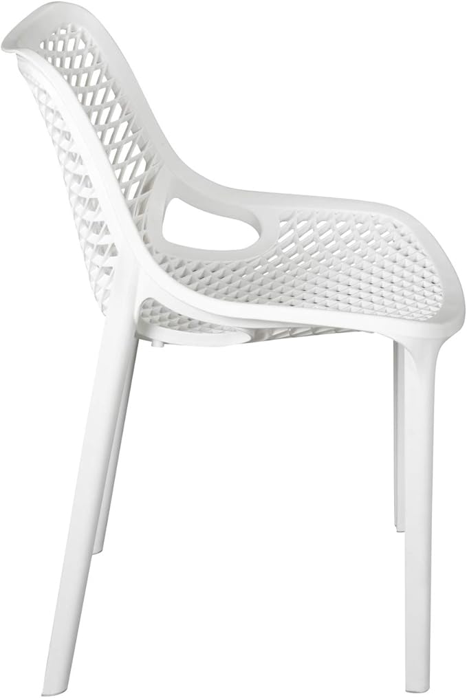 Nilkamal Vento Chair | Plastic Mid Back with Arm Chair | Chairs for Home| Dining Room| Bedroom| Kitchen| Living Room| Office - Outdoor - Garden | Dust Free | 100% Polypropylene Stackable Chairs