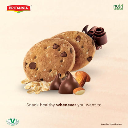 Britannia NutriChoice Oats Cookies Chocolate Almond Family Pack (6X75g)