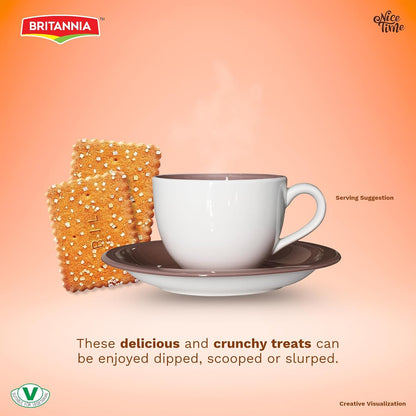 Britannia Nice Time 16.9oz (480g) | Delicious Coconut Biscuit Crunchy - Kids Favorite Breakfast & Tea Time Snacks (Pack of 1)