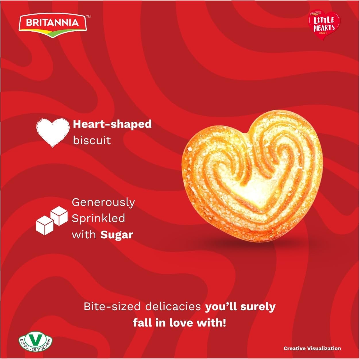 Britannia Little Hearts Biscuits 26.4oz (750g) | Soft and Delicious Biscuits - Kids Favorite Cookies (Pack of 1)