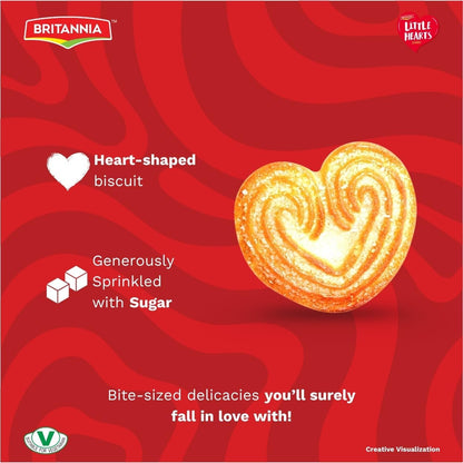 Britannia Little Hearts Biscuits 26.4oz (750g) | Soft and Delicious Biscuits - Kids Favorite Cookies (Pack of 1)