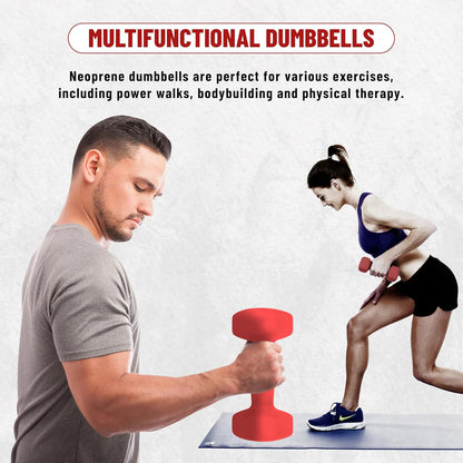 Endless Neoprene Coated Fixed Dumbbell for Gym Exercises | Material: Iron with Vinyl Coat | Weights for Women and Men | Colour: Multicoloured