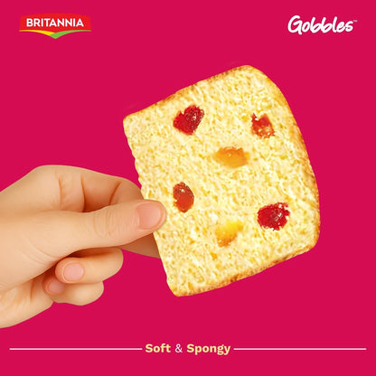 Britannia Fruit Flavored Cake | Tea Snacks Soft & Delicious Eggless Cake with Rich Fruit Bits Perfect for Breakfast & Tea Time (250g) Pack of 1