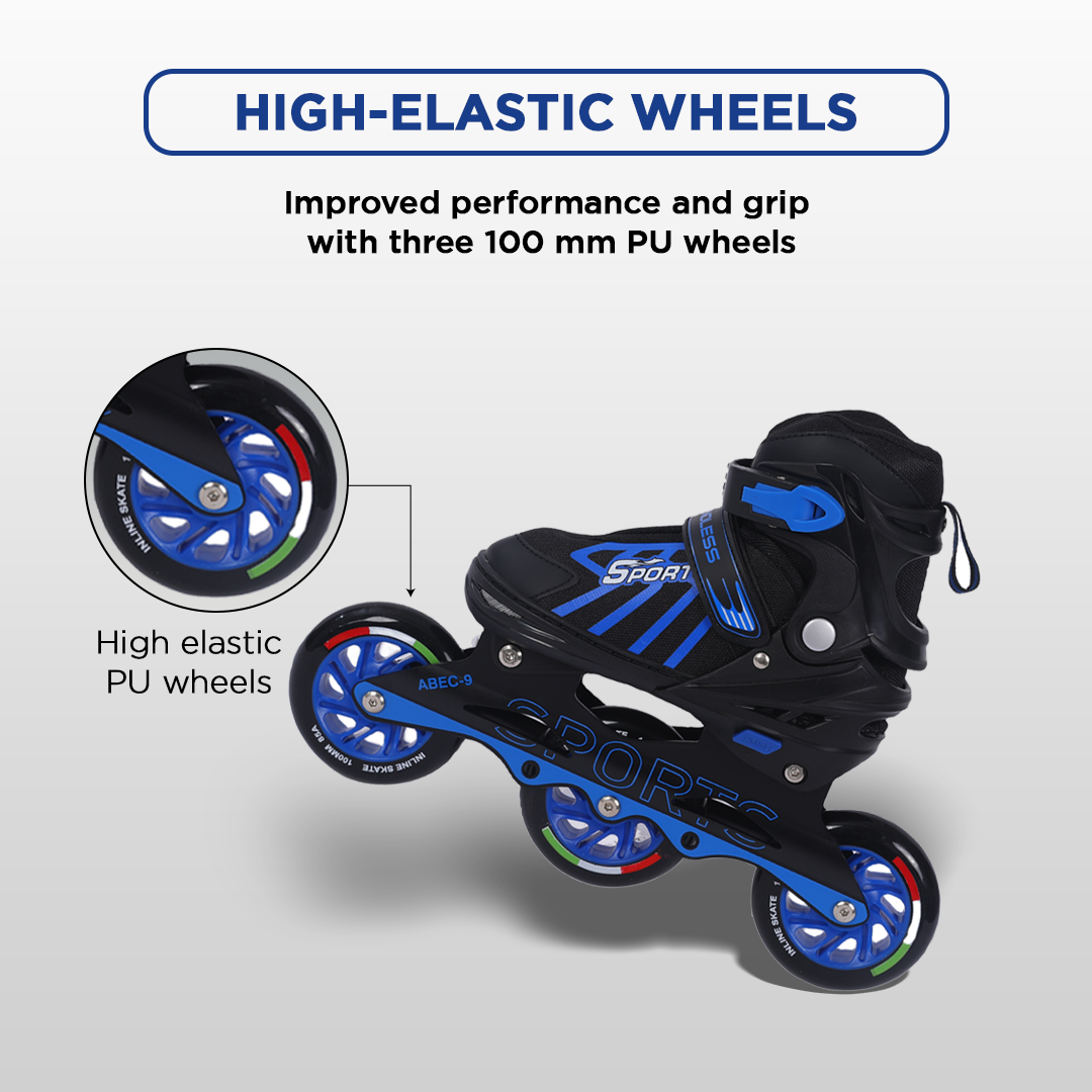 Endless EL1031 Inline Adjustable Skates for 3 to 6 Years | Aluminium Chassis and 100 mm PU Three Wheels | With ABEC 9 Bearings | Indoor and Outdoor