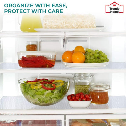 Anti-Slip Mat for Kitchen (45 cm x 3 m), Food Grade & Washable, Mat for Fridge, Shelves, Cupboards, EVA Shelf Liner Sheet for Drawers & Wardrobe (Honeycomb Texture, White)