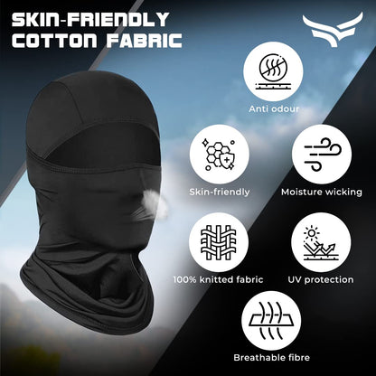 XTRIM Face Mask for Men and Women, Balaclava for Bike Riding, UV-Protected Full Face Mask, Breathable Helmet Liner, Sweat Absorbing, Odour-Free, Sun & Dust Protection