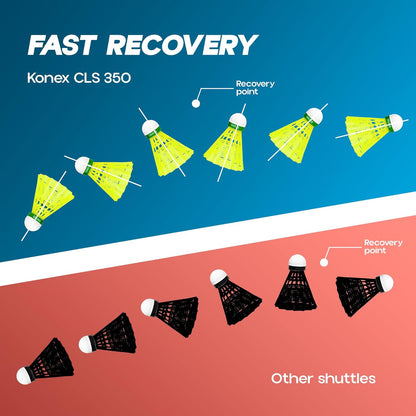 Konex Nylon Shuttlecock | Stable Flight & Fast Recovery (Yellow, Pack of 6)