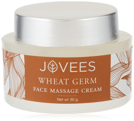 Jovees Wheat Germ Face Massage Cream (50gm) Moisturizers | Vitamin E | Almond Oil | Skin Nourishing and Hydrating