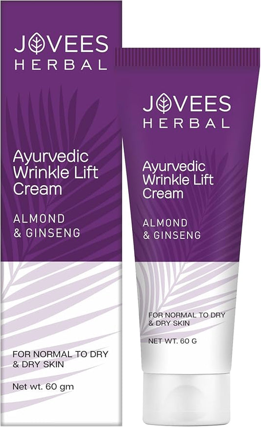 Jovees Almond & Ginseng Wrinkle Lift Face Cream (60gm) Reduce Wrinkles Anti - Wrinkle & Anti - Ageing Face Cream | Olive Oil, Sunflower Oil | All Skin Types