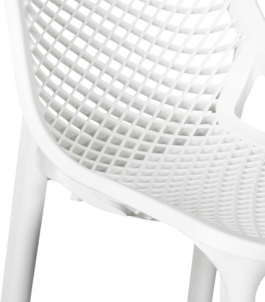 Nilkamal Vento Chair | Plastic Mid Back with Arm Chair | Chairs for Home| Dining Room| Bedroom| Kitchen| Living Room| Office - Outdoor - Garden | Dust Free | 100% Polypropylene Stackable Chairs