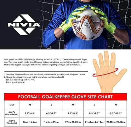 Nivia Air Strike Goalkeeper/Hand Gloves with Grip | for Men & Women | for Football, Soccer goalkeeping