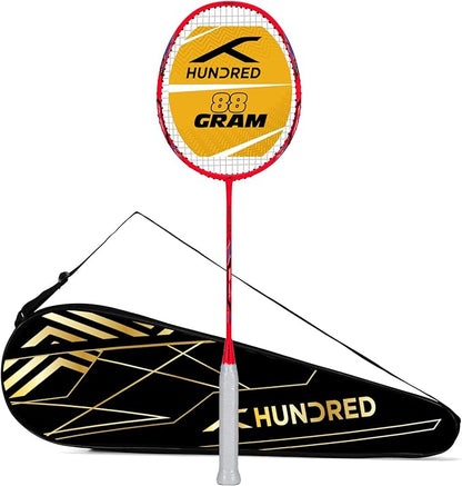 HUNDRED Powertek 2000 PRO Badminton Racquet with Full Cover | Strung | Material: Graphite | For Intermediate Players