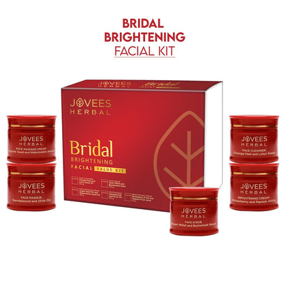 Jovees Bridal Kit (265gm) with 5 Essentials - Brightening Face Cleanser, Brightening Face Scrub, Brightening Face Massage Cream, Bridal Brightening Face Masque, Brightening Face Cream | Improves Skin
