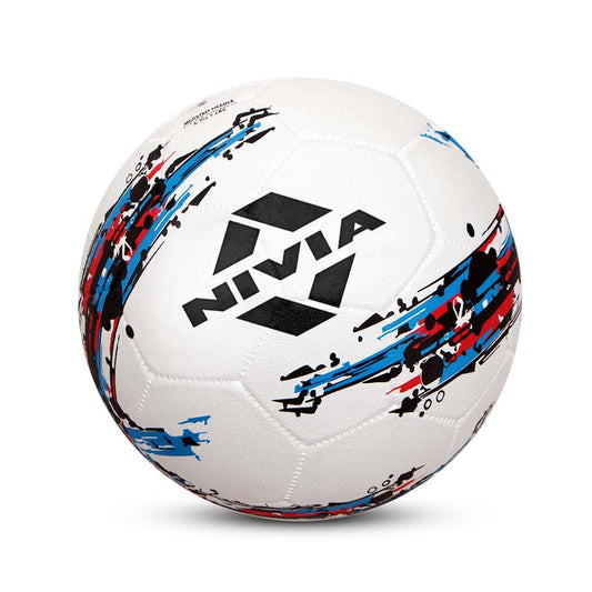 Nivia Storm Football (White, Size 5) | Rubberized Moulded | Suitable for Hard Ground Without Grass | Training Ball | Soccer Ball