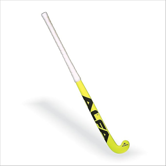 ALFA Indoor 10 Hockey Stick | Color : Yellow |size: 36.5'' | Material : 10% Carbon Composite |Dual Core Technology | Hybrid Composite Structure | Enhanced Control | Lightweight and Durable