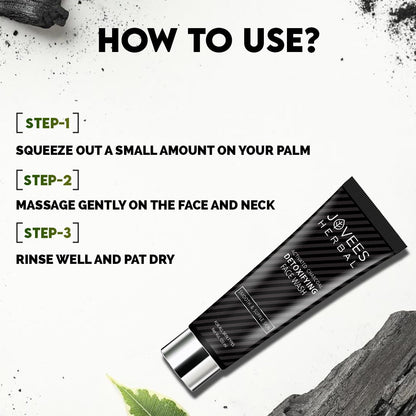 Jovees Activated Charcoal Detoxifying Face Wash (120ml) Anti Pollution | Deep Pore Cleansing | Oil Control | Removes Dirt & Impurities | Smooth Suitable for Acne Prone Skin | All Skin Types