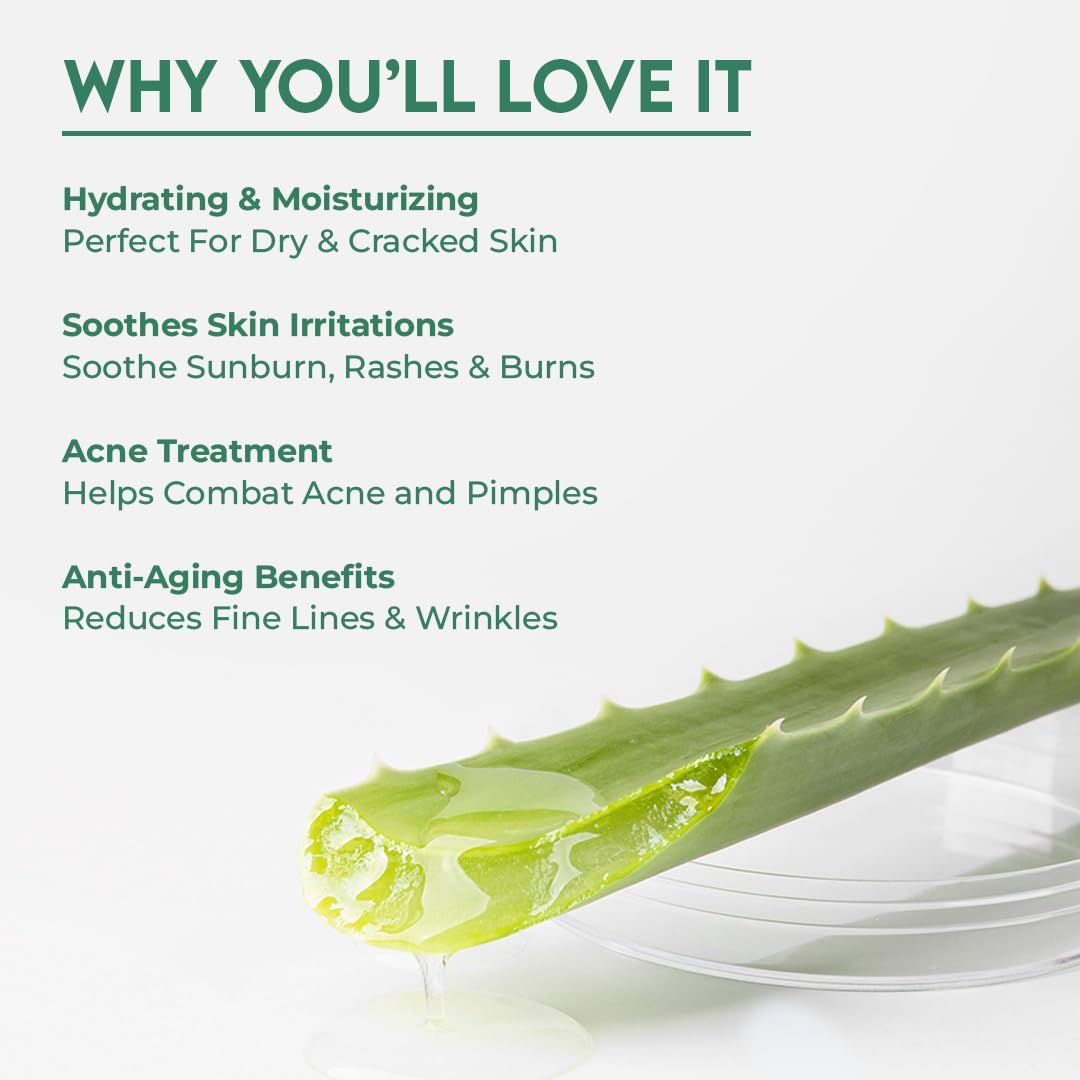 Jovees 100% Pure Aloe Vera Multipurpose Gel (200gm) For Face , Skin & Hair | For Both Men & Women | No Parabens, Mineral Oils, Silicones & Synthetic Color | Lightweight | All Skin Types