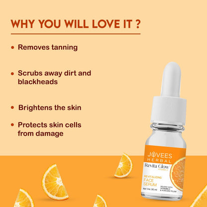 Jovees Herbal Revita Glow Vitamin C Face Serum (30ml) Infused With Vitamin C & Kakadu Plum | For Skin Brightening & Hyperpigmentation | For All Skin Types