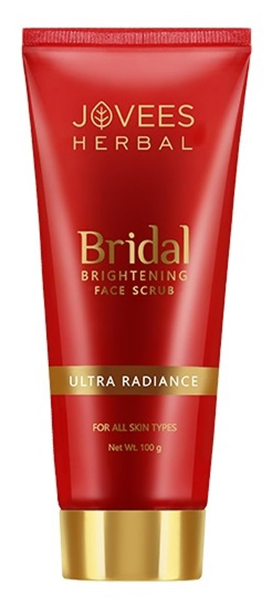 Jovees Bridal Brightening Face Scrub With Turmeric (100gm) Honey & Pearl Millet Flour | Gently Remove | Dead Skin | For Ultra Radiance For All Skin Types