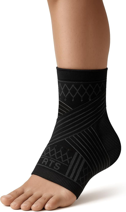 Endless Slip-in Ankle Support Brace | Black | Material: Neoprene & Polyester | for Plantar Fasciitis Neorapathy Relief Sport for Men & Women | Pain Relief, Gym, Sports, Exercise, Cycling