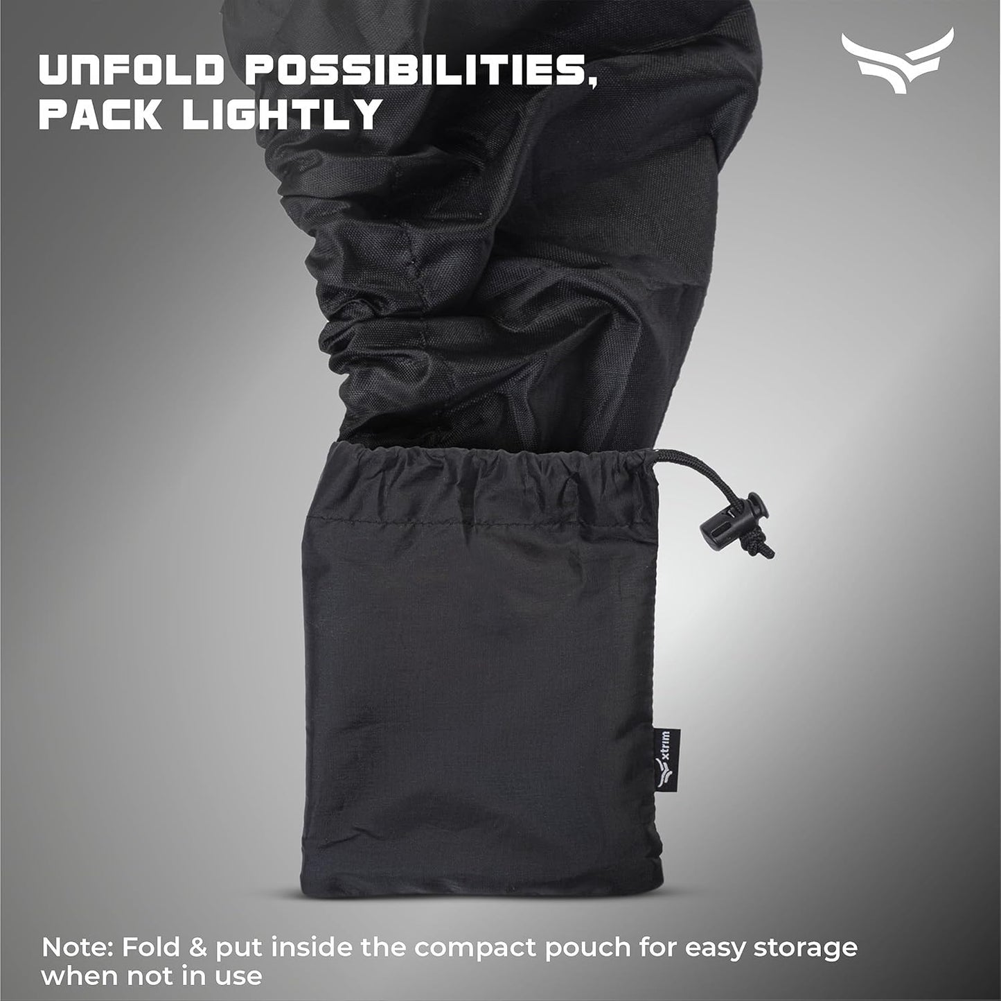 Xtrim 100% Rain & Dust Proof Protector for Standard Back Pack (Upto 40 L), Rain Cover for Bags with Storage Pouch, Seasonal Rain Cover for School Bags, Specially for Trekking & Camping (Black)